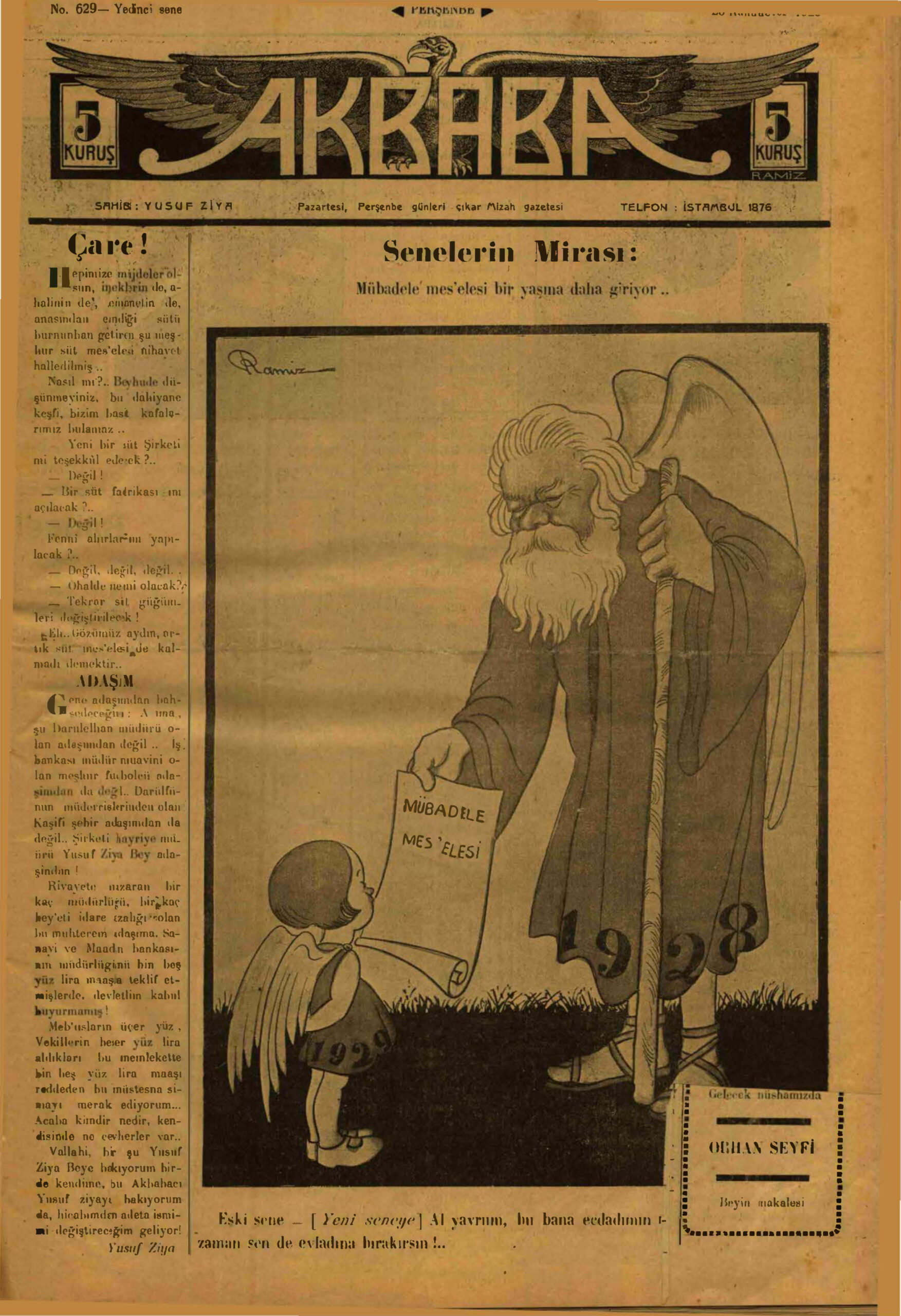 Akbaba 1928 629 PDF İndir – Yusuf Ziya Ortaç