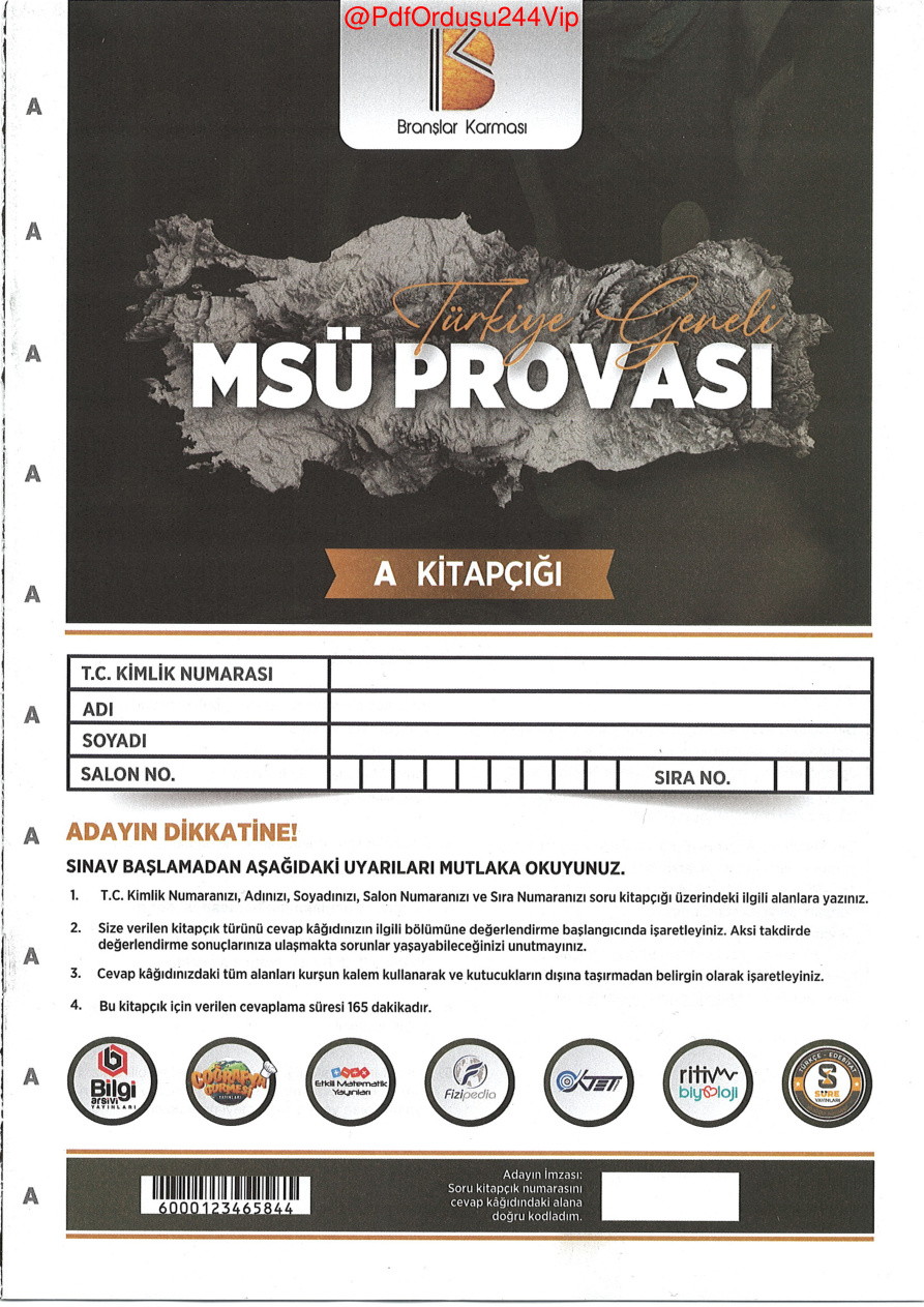 Branşlar Karması MSÜ A PDF İndir – Kolektif