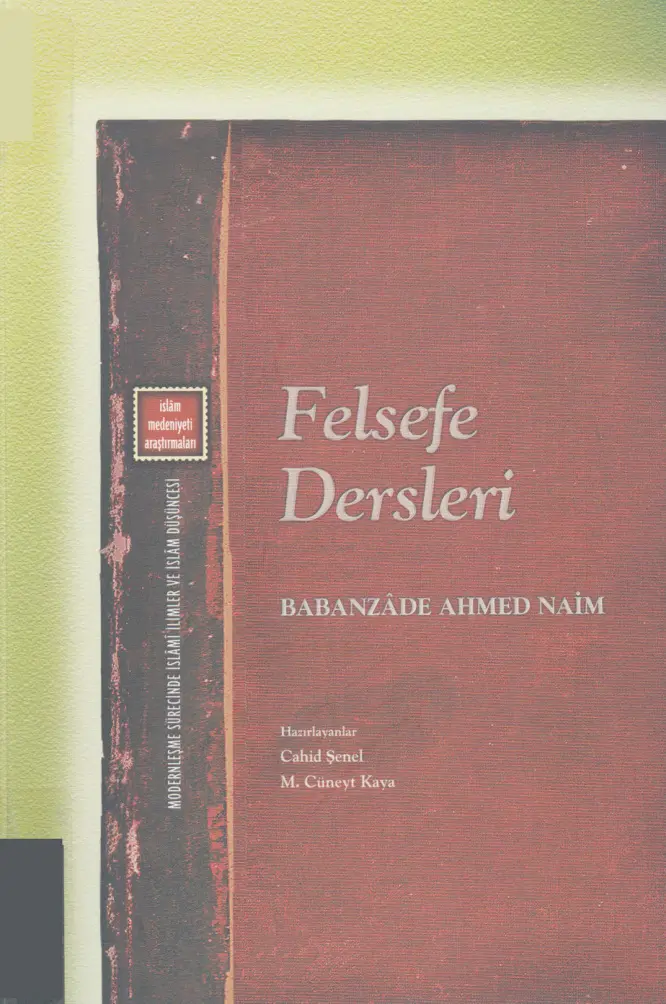Babanzâde Ahmed Naim Felsefe Dersleri Klasik Yayınları Kitap Kapağı