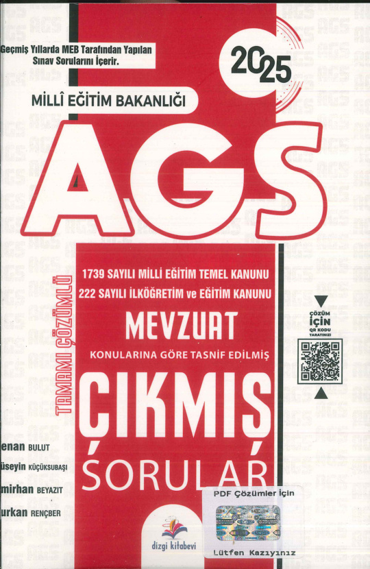 MEB-AGS Mevzuat Çıkmış Sorular PDF İndir – Dizgi Yayınları Komisyon