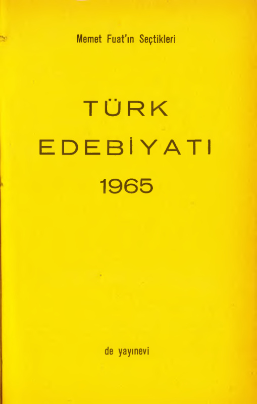 De Yayınları Türk Edebiyatı Yıllığı 1965 PDF – Kolektif
