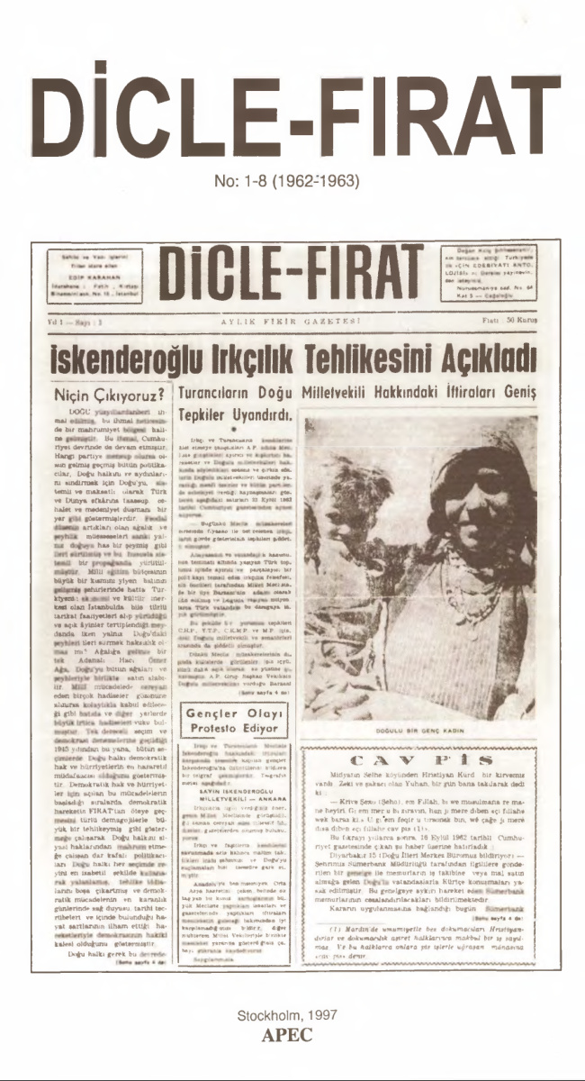 Dicle Fırat Gazetesi 1962 (Sayı 1-8) PDF – Kolektif