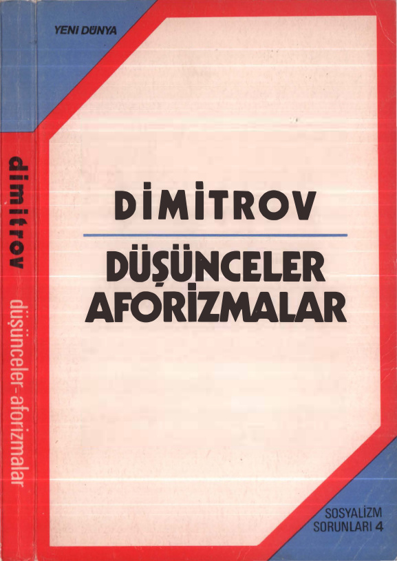Dimitrov Düşünceler Aforizmalar Yeni Dünya Yayınları Kitap Kapağı