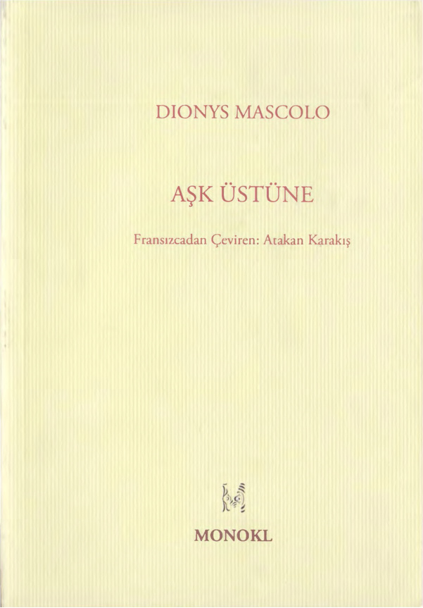 Aşk Üstüne PDF – Dionys Mascolo