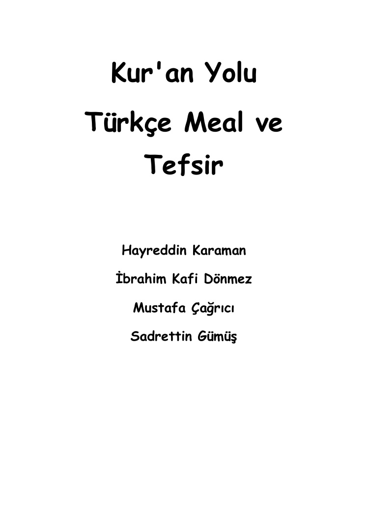 Kuran Yolu Turkce meal veTefsir PDF İndir – Diyanet İşleri Başkanlığı