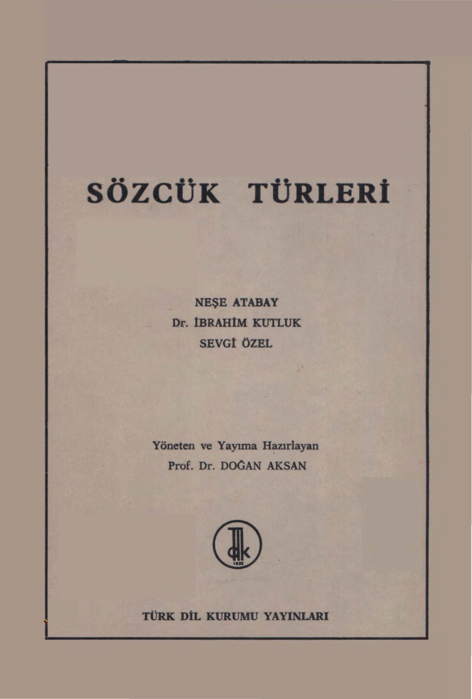 Sözcük Türleri PDF – Doğan Aksan