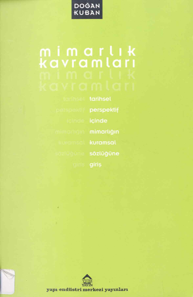Mimarlık Kavramları PDF – Doğan Kuban