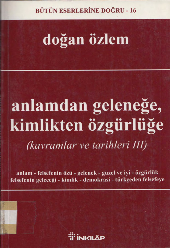Anlamdan Geleneğe Kimlikten Özgürlüğe PDF – Doğan Özlem