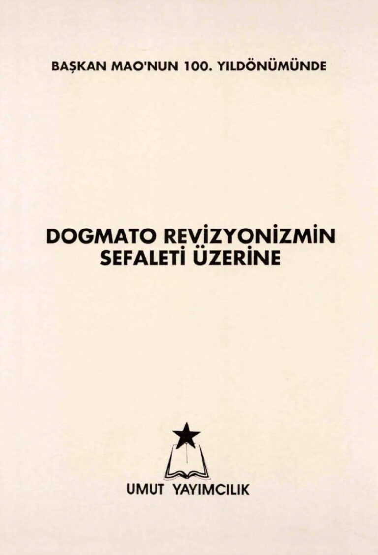 Dogmato Revizyonizmin Sefaleti Üzerine Umut Yayımcılık Kitap Kapağı