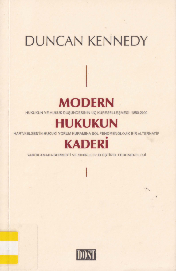 Modern Hukukun Kaderi PDF – Duncan Kennedy