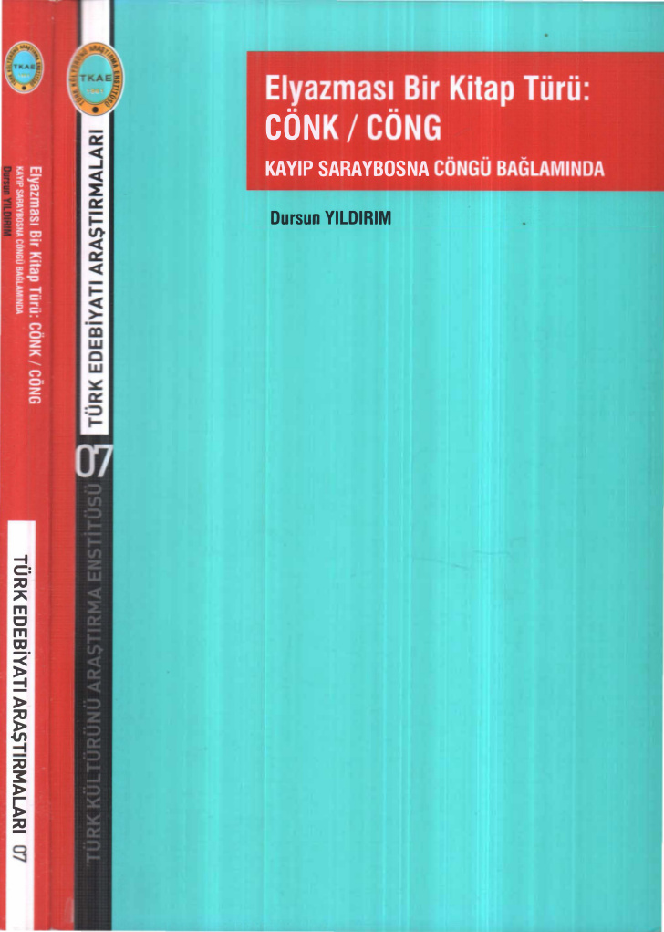 Dursun Yıldırım Elyazması Bir Kitap Türü Cönk Cöng TKAE Yayınları Kitap Kapağı
