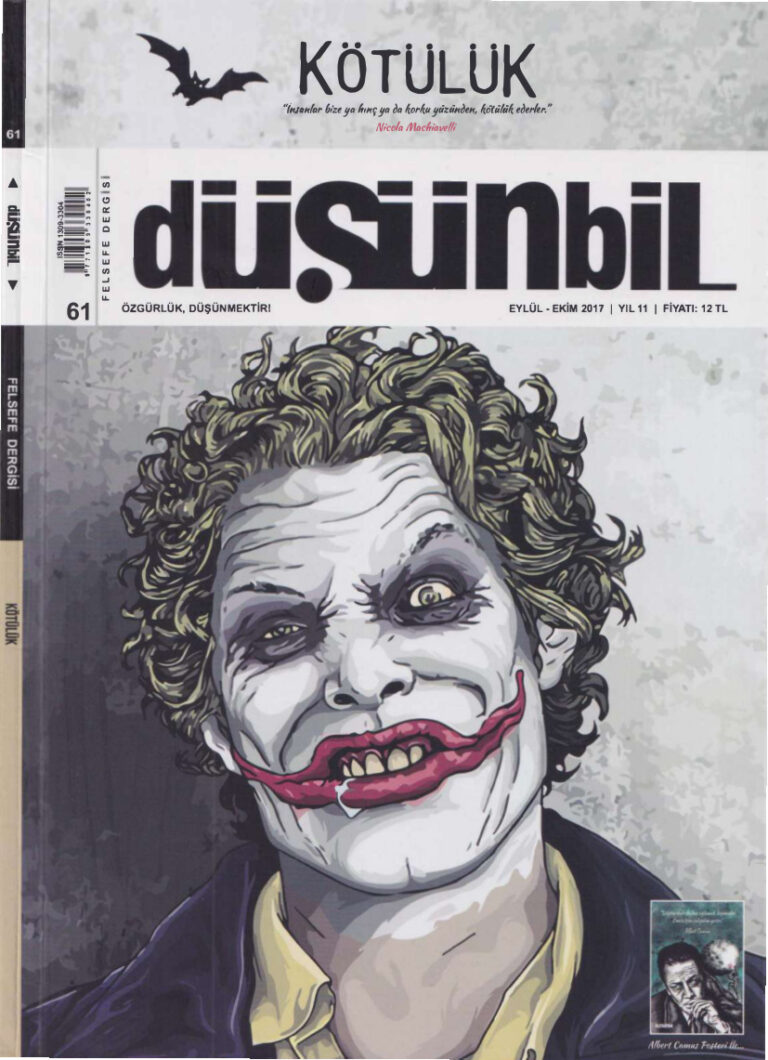 Düşünbil Sayı 061 Eylül Ekim 2017 Kötülük Kitap Kapağı