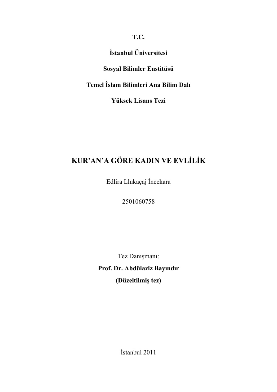 Kuran’a Göre Kadın ve Evlilik PDF – E. L. İncekara