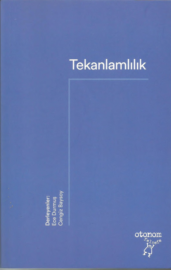 Tekanlamlılık PDF – Ece Durmuş, Cengiz Baysoy