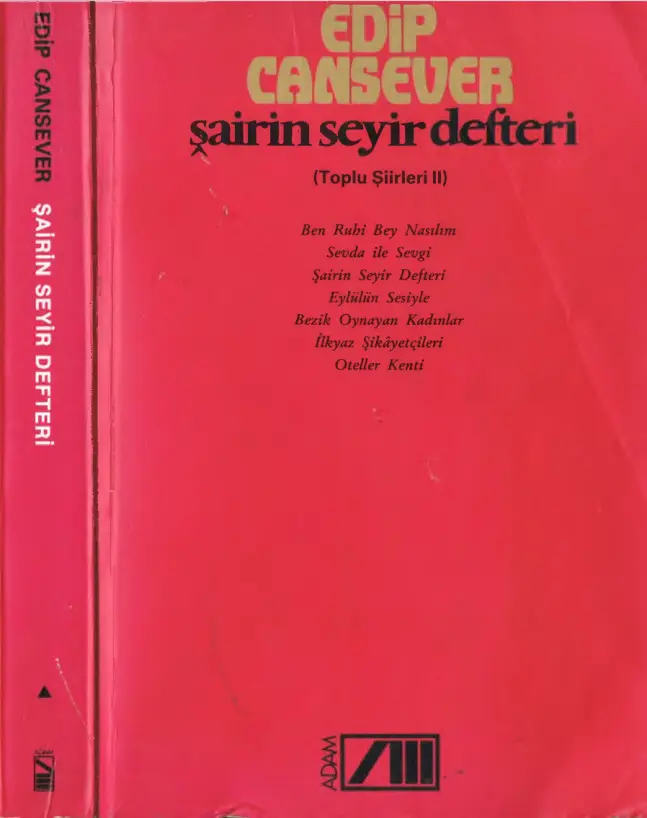 Edip Cansever Şairin Seyir Defteri Adam Yayınları Kitap Kapağı