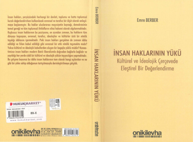 Emre Berber İnsan Haklarının Yükü On İki Levha Yayınları Kitap Kapağı