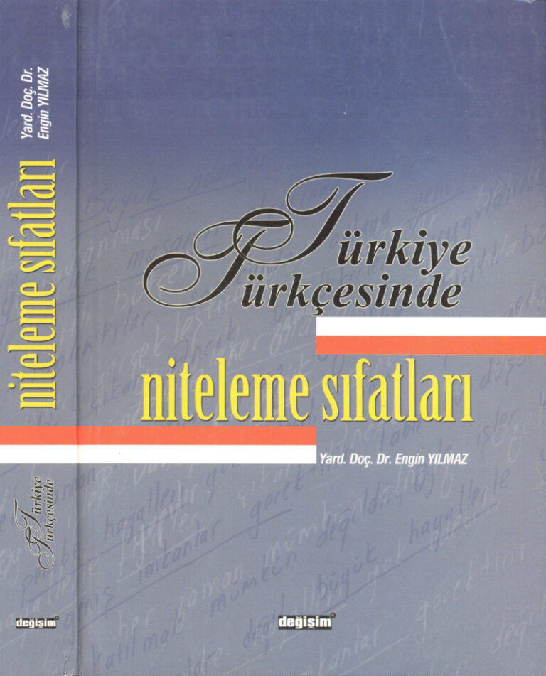 Engin Yılmaz Türkiye Türkçeside Niteleme Sıfatları Değişim Yayınları Kitap Kapağı