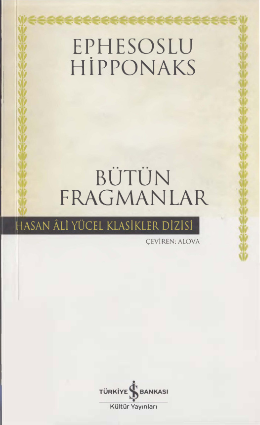 Bütün Fragmanlar PDF – Ephesoslu Hipponaks