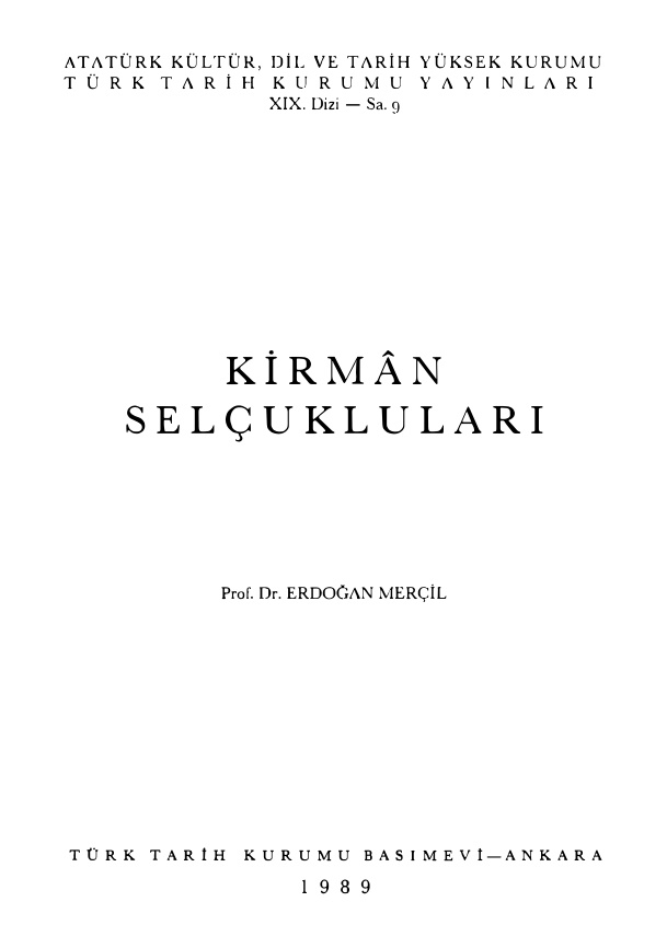 Kirmân Selçukluları PDF – Erdoğan Merçil
