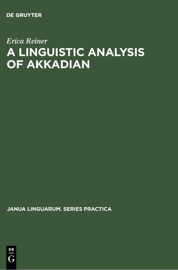 A Linguistic Analysis of Akkadian PDF – Erica Reiner