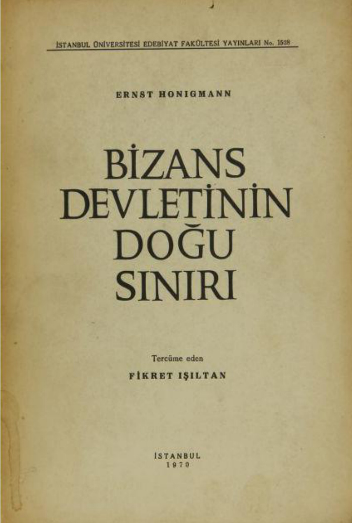 Bizans Devletinin Doğu Sınırı PDF – Ernst Honigmann