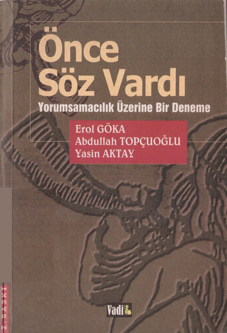 Erol Göka vd. Önce Söz Vardı Vadi Yayınları Kitap Kapağı