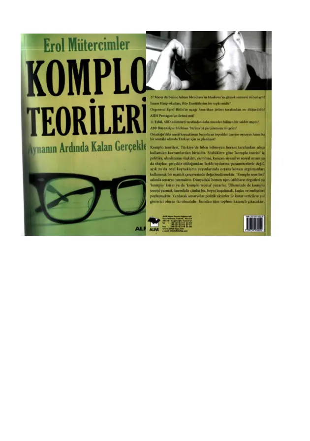 Erol Mütercimler Komplo Teorileri 1 Aynanın Ardında Kalan Gerçekler Alfa Yayınları Kitap Kapağı