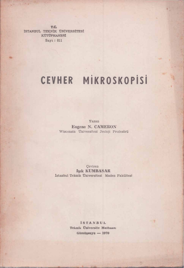 Cevher Mikroskopisi PDF – Eugene N. Cameron
