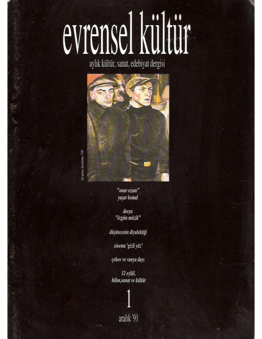 Evrensel Kültür Sayı 1 (Aralık 1991) PDF – Kolektif