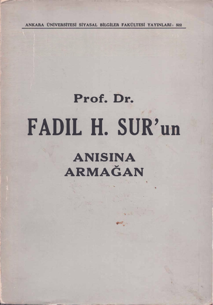 Fadıl H. Sur’un Anısına Armağan PDF – Kolektif