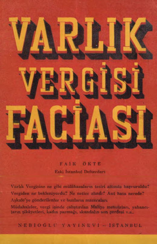 Varlık Vergisi Faciası PDF – Faik Ökte
