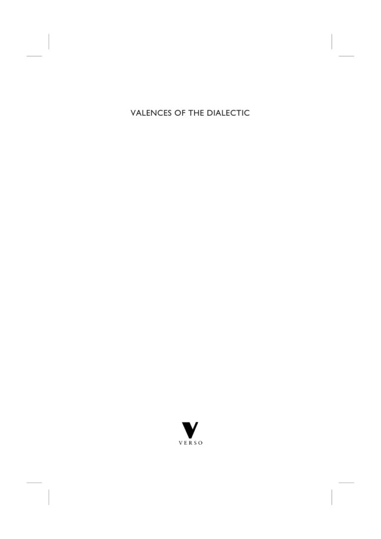 Fredric Jameson Valences of The dialectic Kitap Kapağı