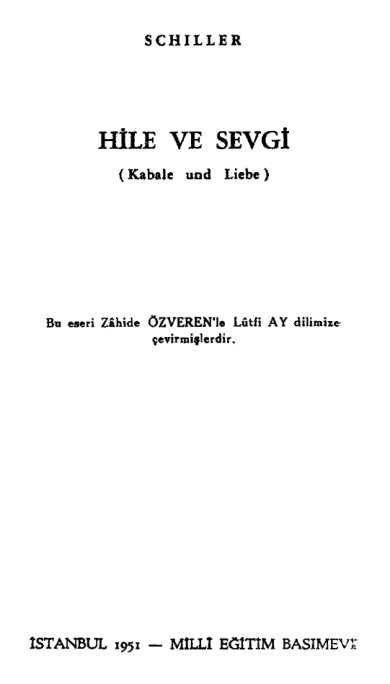 Hile ve Sevgi PDF – Friedrich Schiller