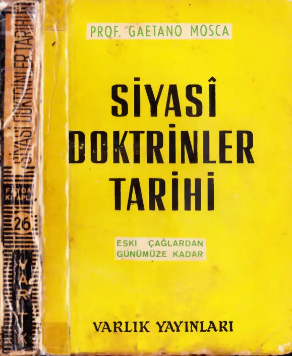 Siyasi Doktrinler Tarihi PDF – Gaetano Mosca