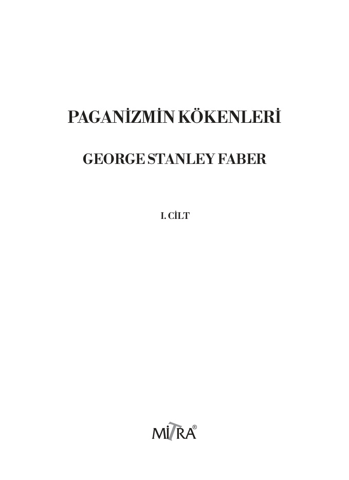Paganizmin Kökenleri PDF – George Stanley Faber