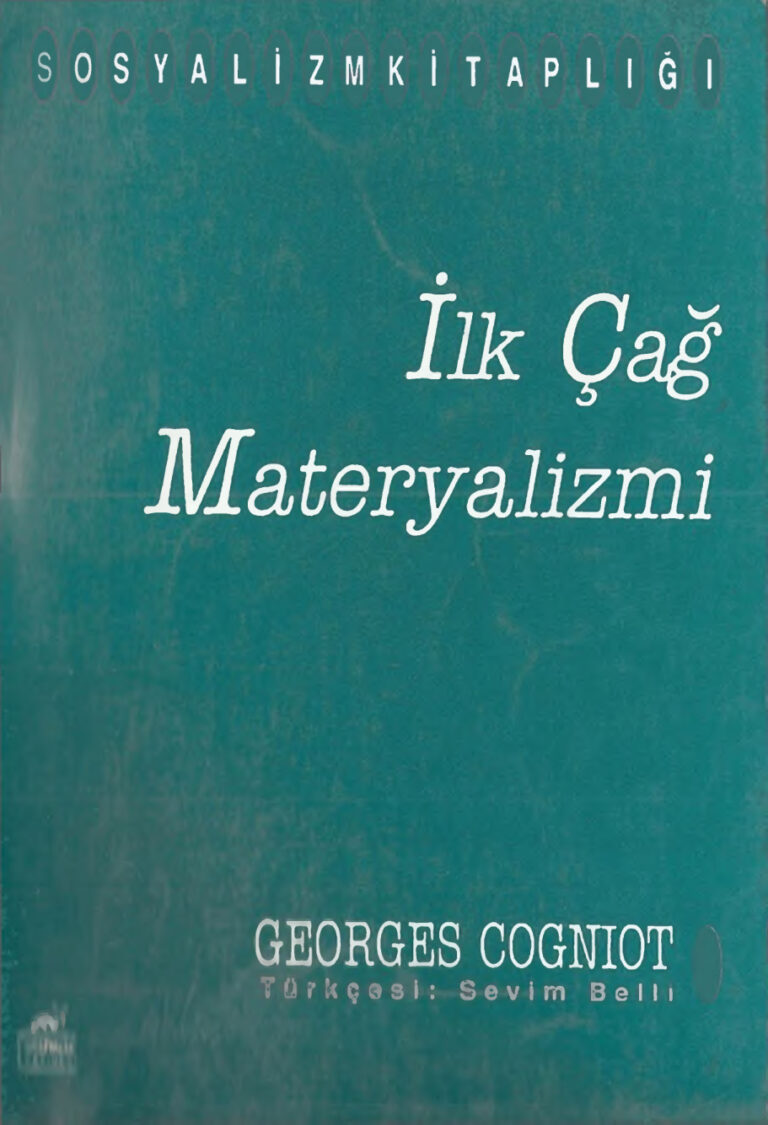 Georges Cogniot İlkçağ Materyalizmi Sarmal Yayınları Kitap Kapağı