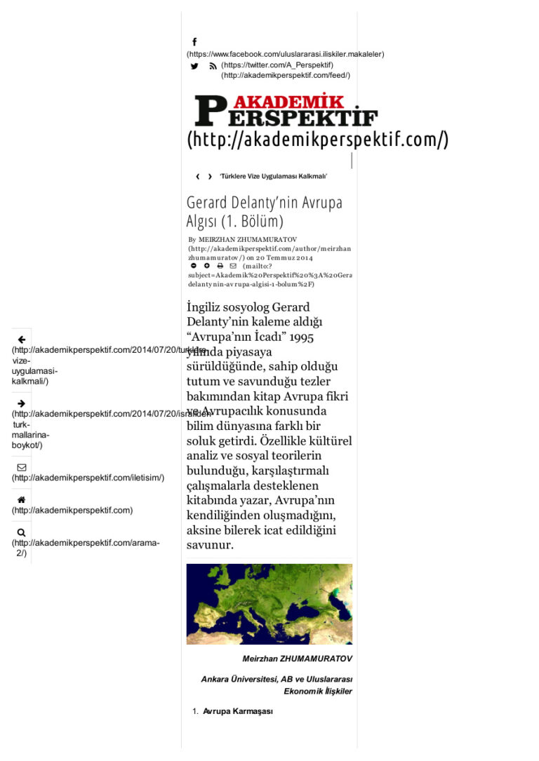 Invention of Europe PDF - Gerard Delanty 1 Gerard Delanty Invention of Europe Kitap Kapağı