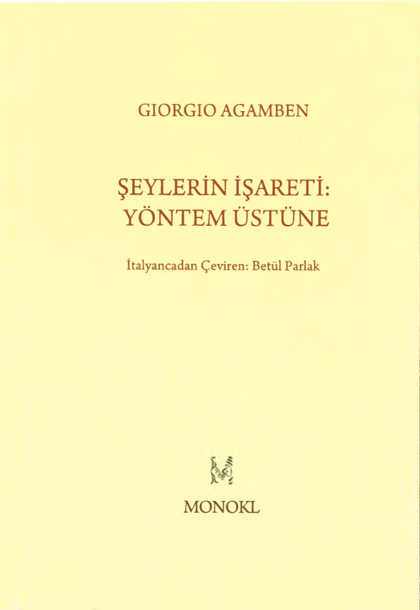Şeylerin İşareti: Yöntem Üstüne PDF – Giorgio Agamben