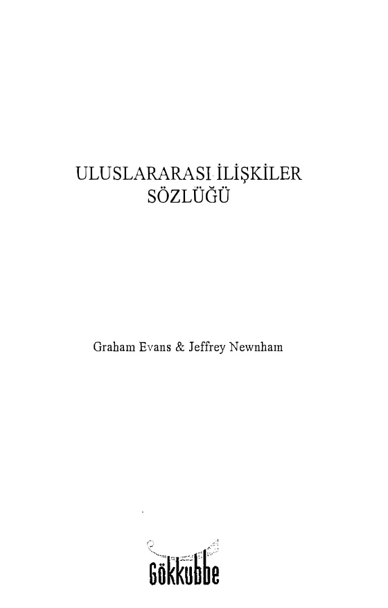 Uluslararası İlişkiler Sözlüğü PDF – Graham Evans