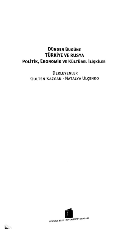 Dünden Bugüne Türkiye ve Rusya PDF – Gülten Kazgan, Natalya Ulçenko