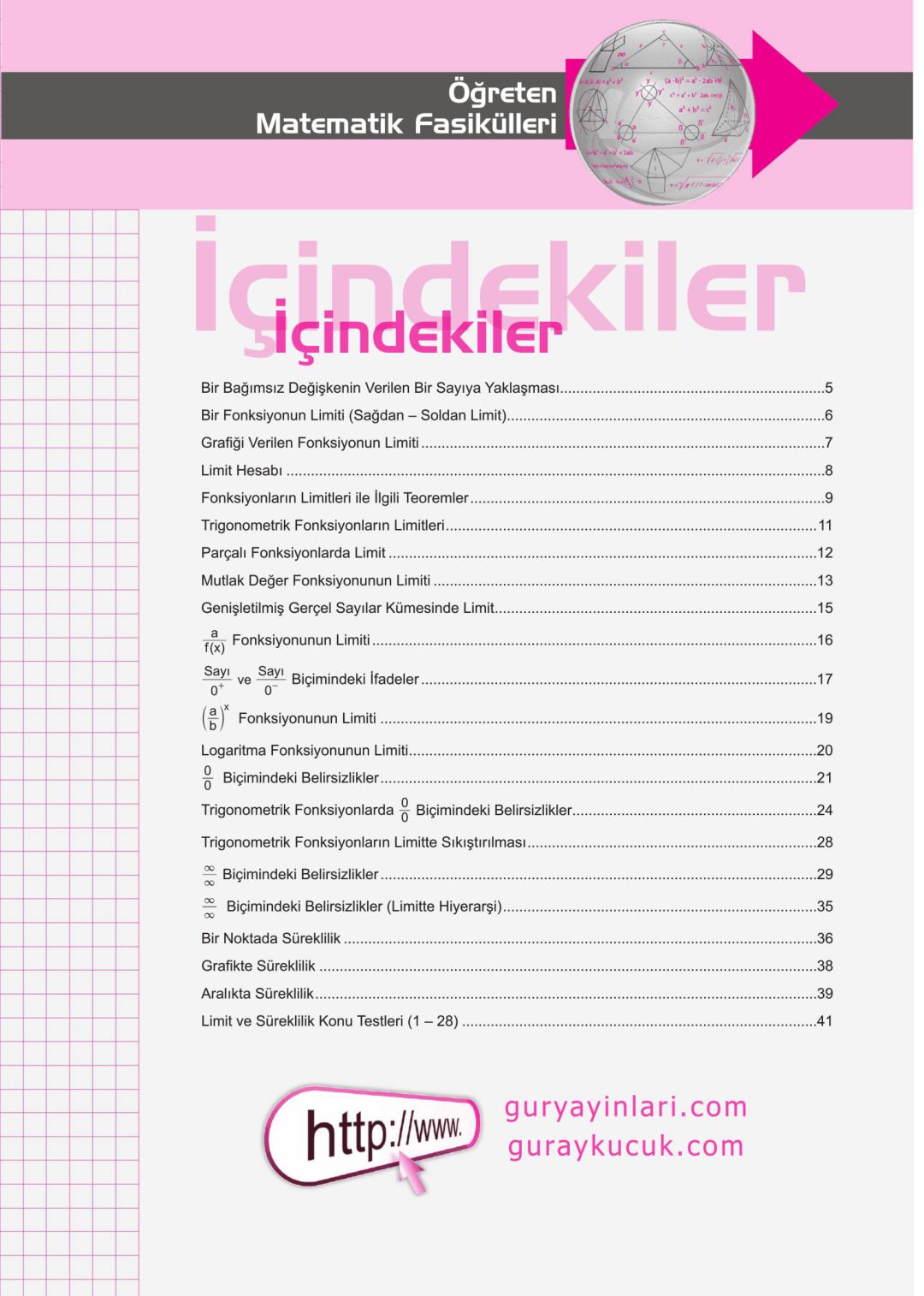 Limit ve Süreklilik Fasikülü PDF İndir – Gür Öğreten