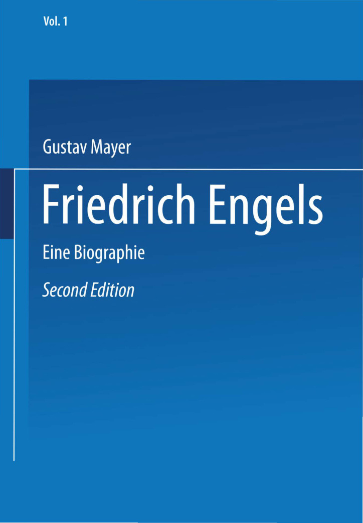 Gustav Mayer Friedrich Engels Eine Biographie Kitap Kapağı