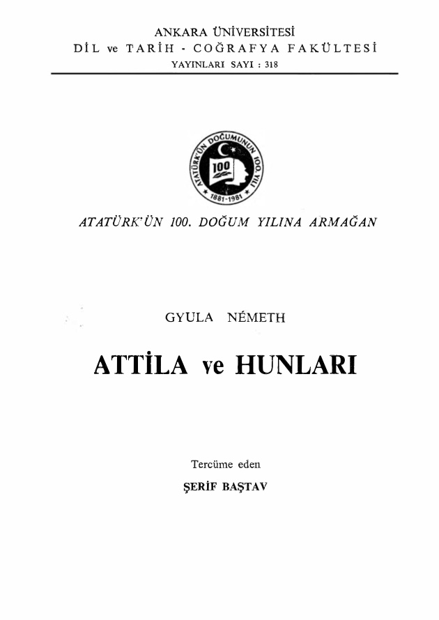 Atilla ve Hunları PDF – Gyula Nemeth