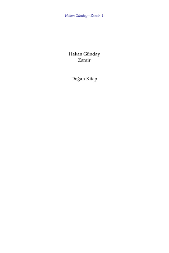 Zamir PDF İndir – Hakan Günday
