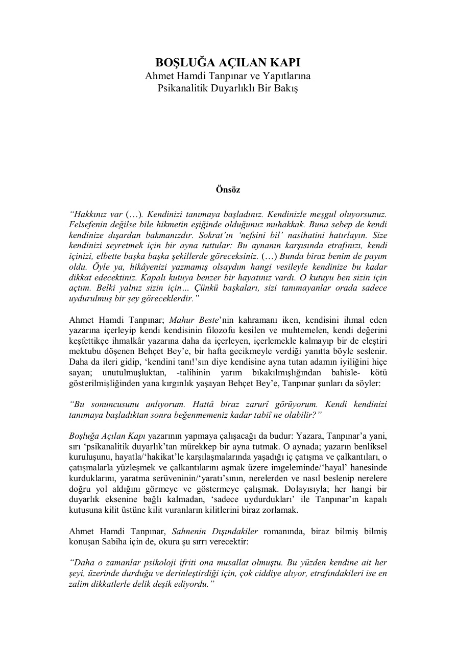 Boşluğa Açılan Kapı PDF – Haluk Sunat