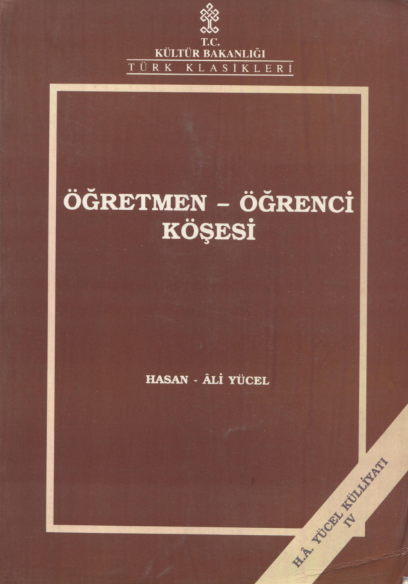 Öğretmen-Öğrenci Köşesi PDF – Hasan Ali Yücel