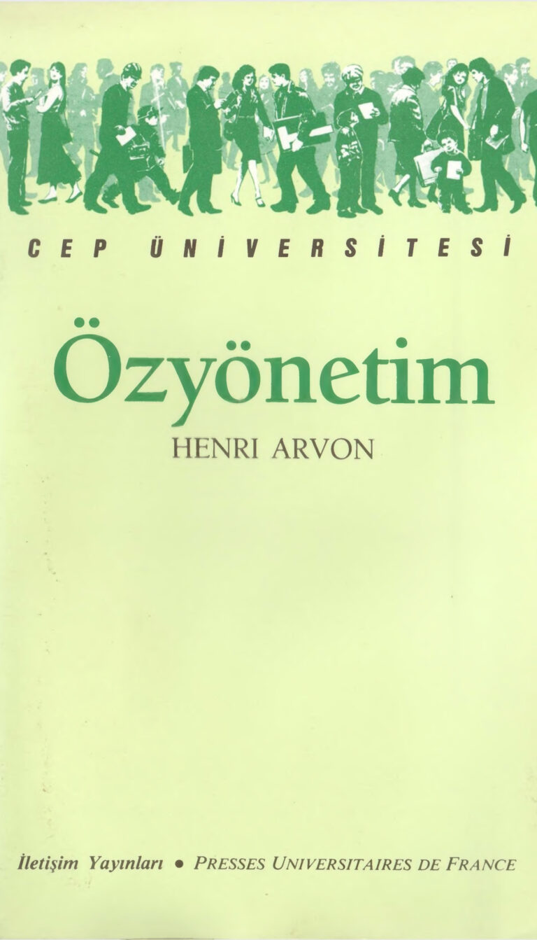 Henri Arvon Özyönetim İletişim Yayınları Kitap Kapağı
