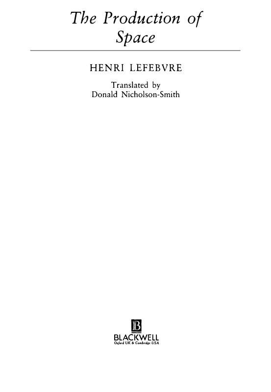 The Production of Space PDF – Henri Lefebvre