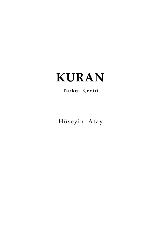 Kur’an Türkçe Çeviri PDF İndir – Hüseyin Atay