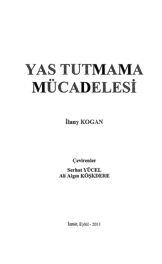 Yas Tutmama Mücadelesi PDF – Ilany Kogan
